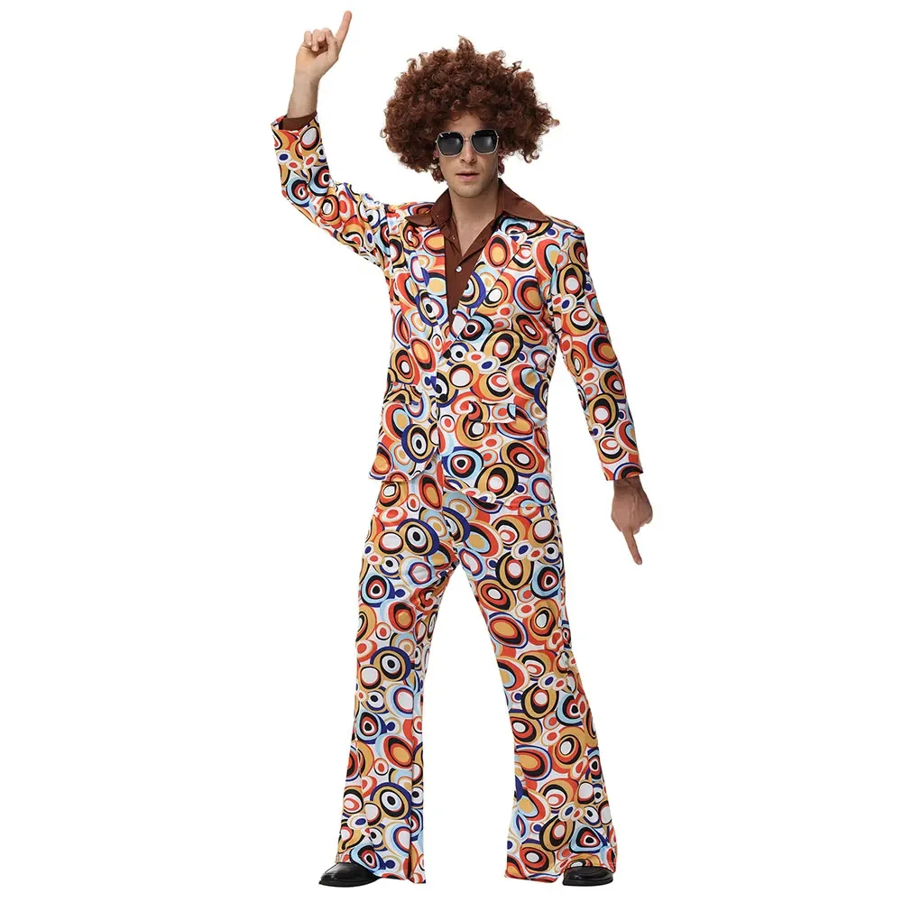 Foute Party Heren Hommes Femmes Rétro Années 70 80 Hippie Costume Disco Rock Hip-Hop pour Cosplay Couples Pourim Halloween Fantasia DressUp