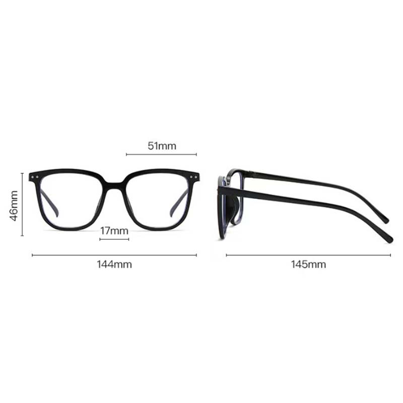 Nouvelles lunettes coréennes vintage noires à monture carrée large pour femmes et hommes, lunettes anti-lumière bleue, lunettes optiques