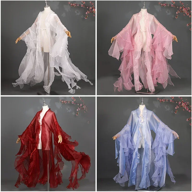 Cardigan Hanfu chinois, style ancien, manches larges, robe fluide, costume de scène de fée, robe de danse de princesse, robe élégante, pardessus