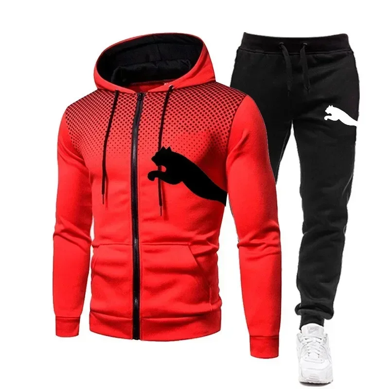 Ensemble sweat-shirt à capuche pour hommes, ensemble sweat-shirt à capuche + pantalon, vêtements de sport, de course et de loisirs, automne et hiver 2025