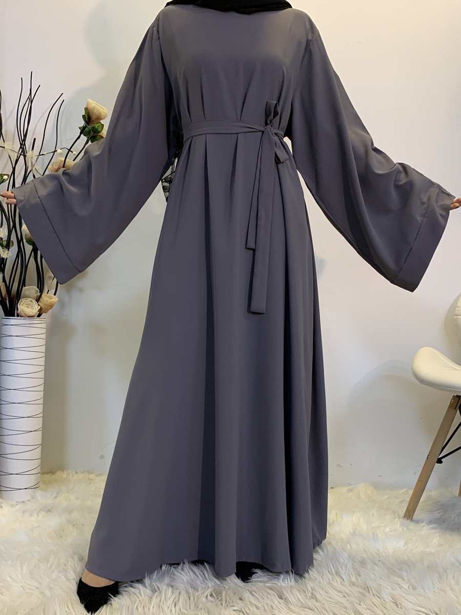 Femmes musulmanes arabe dubaï Eid Abaya grande taille Robe longue modeste Ramadan couleur unie Robe de prière caftan Femme vêtements islamiques