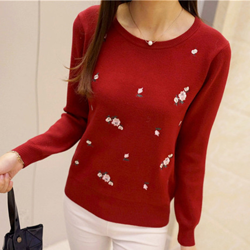 2025 automne Pull femmes broderie tricoté hiver femmes Pull et Pull Femme Tricot Jersey Pull Femme