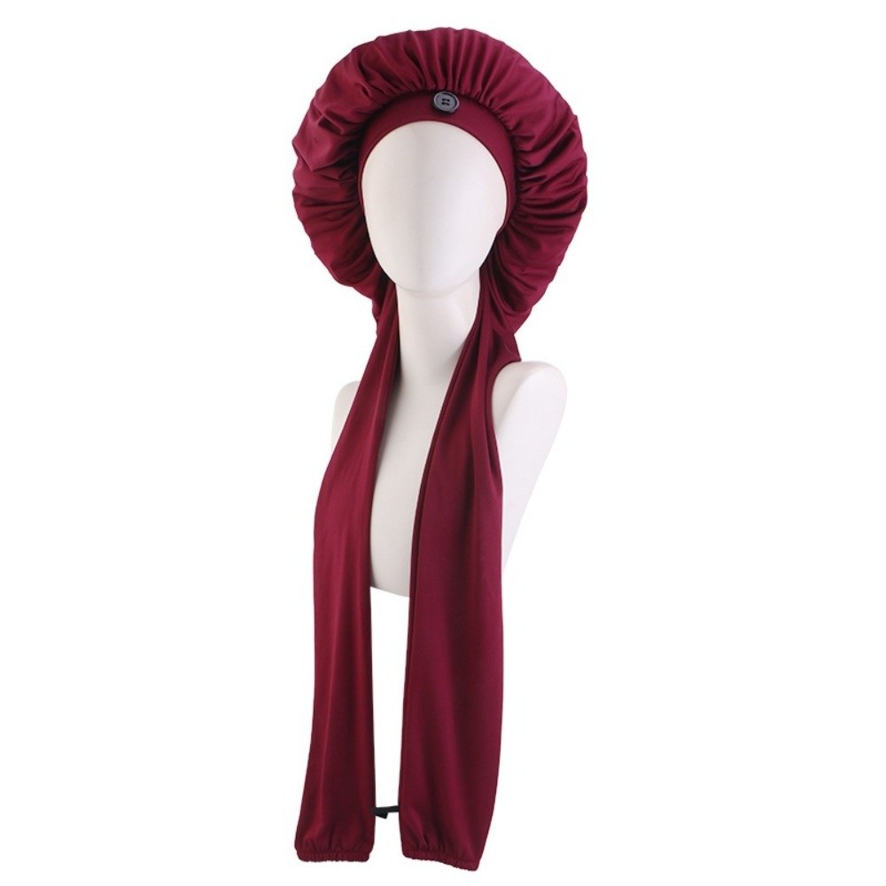 Bonnet de nuit en satin soyeux pour dreadlocks, léger et ajustable, pour cheveux longs, idéal pour dormir et se baigner, avec longue queue