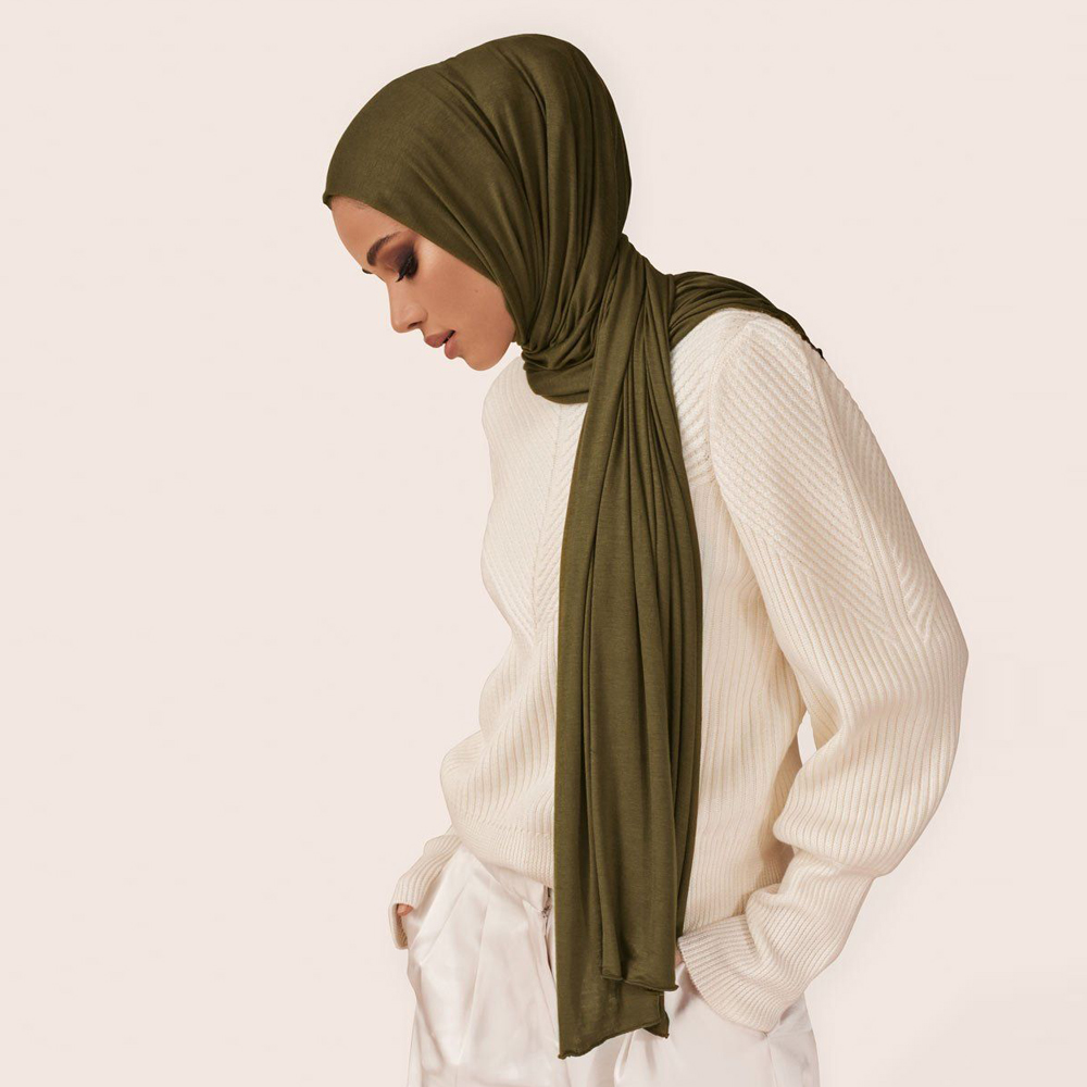 Écharpe Hijab en Jersey de Coton Modal pour Femme, Long Châle Musulman, Turban Doux Uni, Bandeau de Sauna Africain, 170x60cm