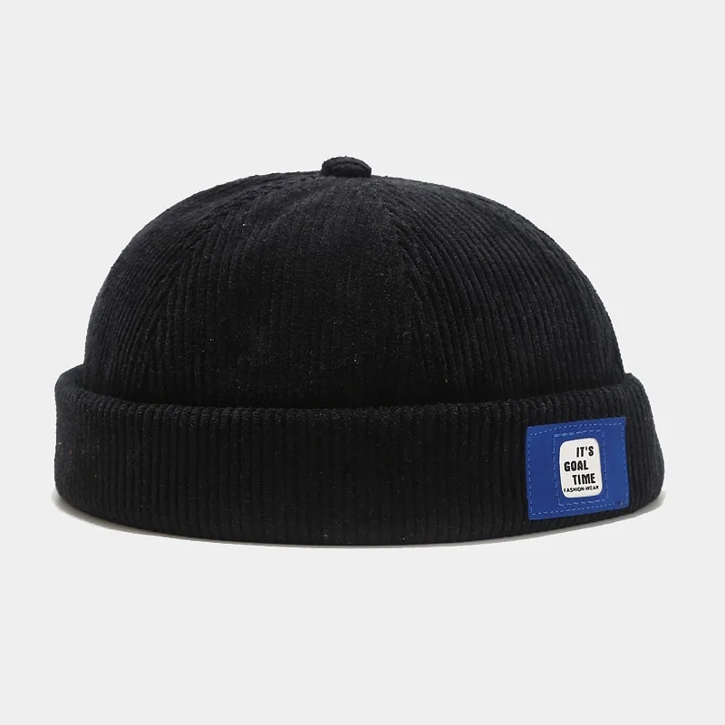 Casquette Docker Vintage sans bords, bonnet respirant en velours côtelé réglable, solide, casquette de marin pour hommes et femmes, automne 2025