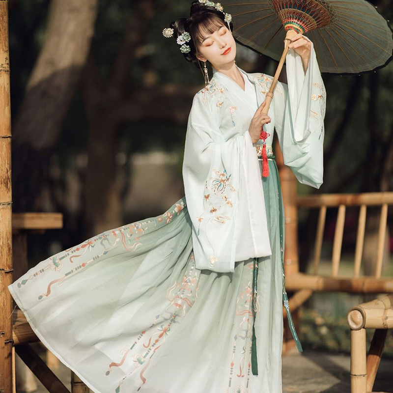 Robe Hanfu de Style Chinois avec Broderie Florale pour Femme, Tenue de Princesse, Traditionnelle et Élégante, Dégradé financièrement, Cosplay, brevsur Scène