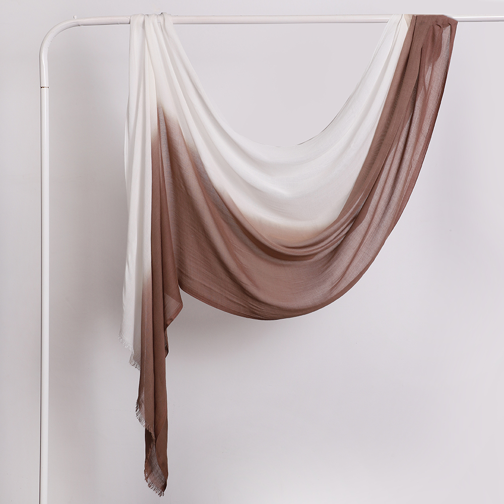 Musulman deux couleurs Hijabs dégradé écharpe musulman châle enveloppement islamique femmes foulard châles fournisseur