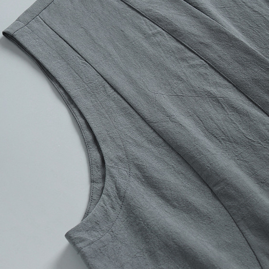 Haut d'été en lin glacé pour hommes, haut précieux, grande taille 9XL, mode décontractée, gilet solide pour documents, homme, grande taille 9XL