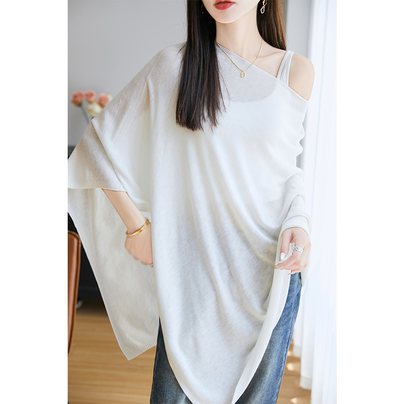 Nouveau 100% laine mérinos châle femmes col rond tricoté pull en cachemire automne hiver tricots respectueux de la peau vêtements à la mode
