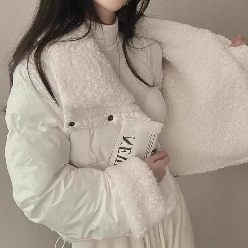 Veste d'hiver en coton pour femme, manteau polyvalent, slim, manches longues, revers court, chaud, épais, Vintage, nouveau, confortable et polyvalent
