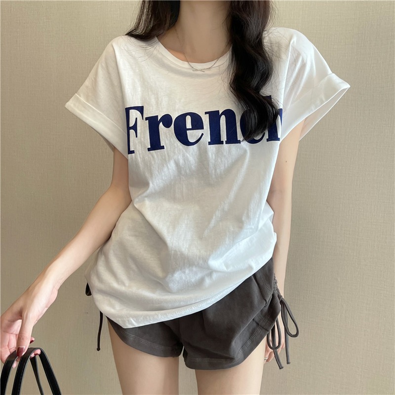 Mode Vintage femmes T-Shirts américain à la mode lettre imprimer nouveaux hauts à manches courtes décontracté vêtements de rue femme hauts T-Shirts d'été