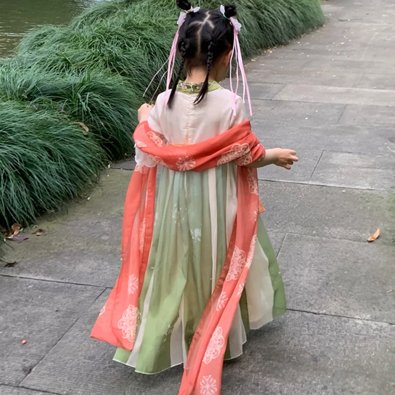 Ruban en mousseline de soie à fleurs, costume de danse traditionnelle chinoise des prHub, banderole d'opéra Hanfu, long châle de danse fluide, injplanchers f