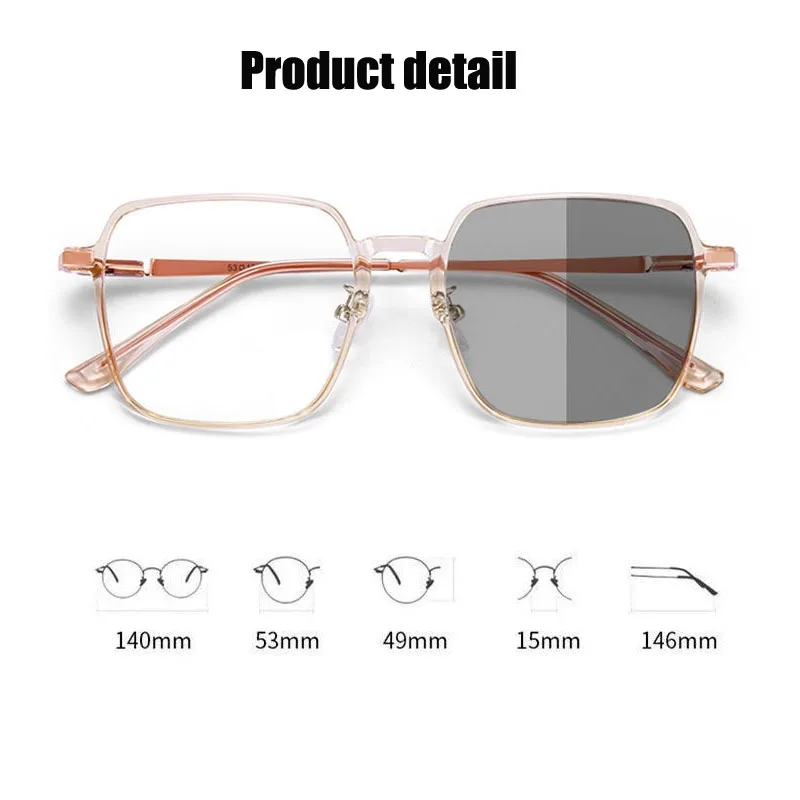 Lunettes de myopie pour femmes et hommes, lunettes moins photochromiques, contrevenants optiques, document fini proxy, tendance de la mode