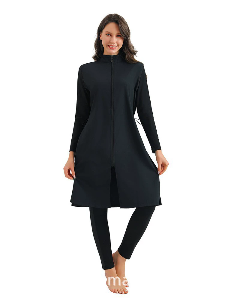 Musulman modeste Burkini femmes à manches longues maillot de bain imprimé couverture complète maillot de bain islamique maillot de bain maillots de bain ensemble de Costumes de natation