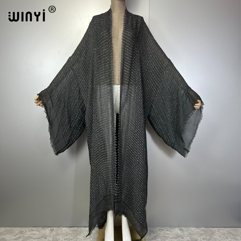 WINYI plage kimono caftan maillots de bain Cardigan sexy robe de soirée abaya dubaï luxe couvertures tenues de plage femmes maxi manteau