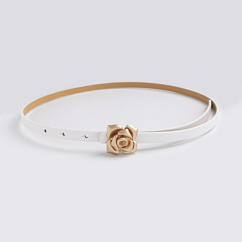 Ceinture fine pour femmes, Simple et polyvalente, boucle Rose, accessoire de mode élégant, nouvelle collection