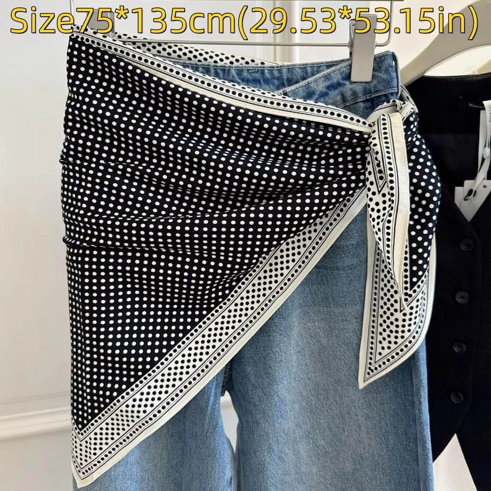 Nouvelle Écharpe Triangulaire Florale Multifonctionnelle, Ceinture en Soie Satinée Assortie aux Pantalons, Cravate pour Femme, Été