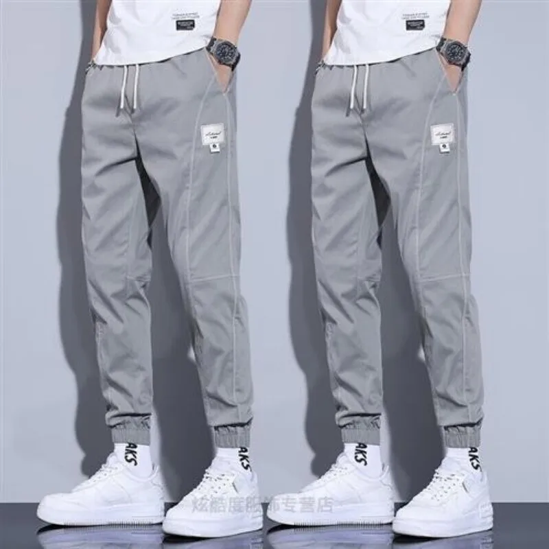 Jogging de style anglais pour hommes, pantalons décontractés coupe adt à jambes larges
