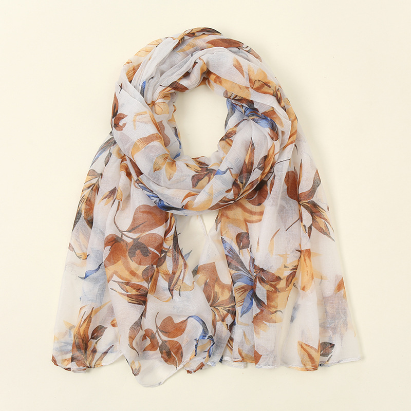 Châles en Viscose de Coton Rétro Floral pour Femme, Écharpe Respirante, Rond Pashmina, Étole, Hijab Musulman, Bufandas, Haute Qualité, Hiver, 180x85cm