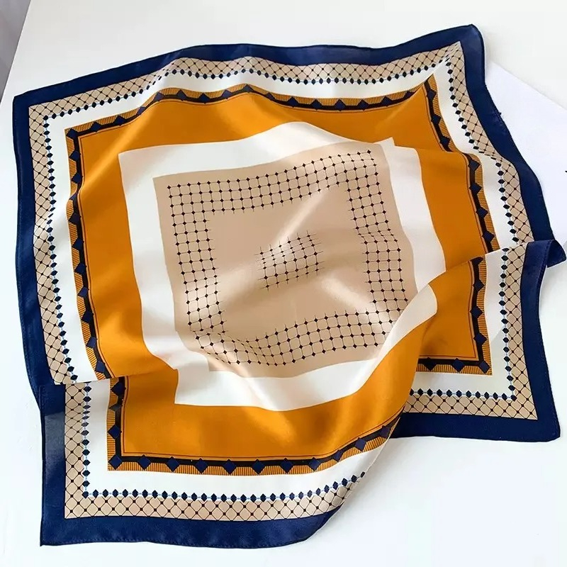 InjNeck-Écharpe carrée pour femme, foulard pour femme, joli imprimé Harvey, ruban de sac, bandeau, foulard, 100% réel, nature