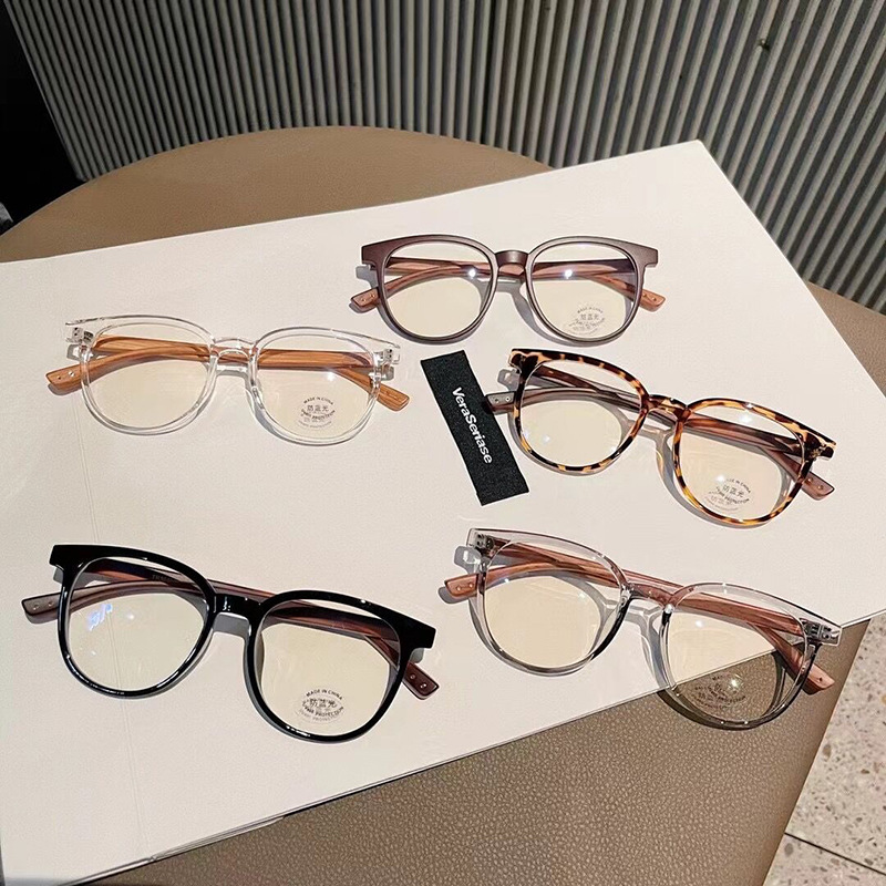 Lunettes carrées tendance, monture complète, pour femmes, style rond en bois, verres optiques, lunettes de vue féminines