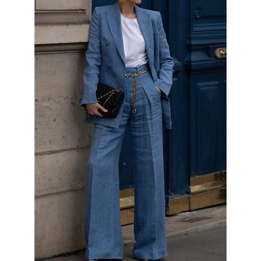 Ensemble deux pièces et pantalons pour femmes, Blazer classique et élégant à Double boutonnage, tenue professionnelle de fête d'affaires, costumes de bureau quotidiens, nouvelle collection