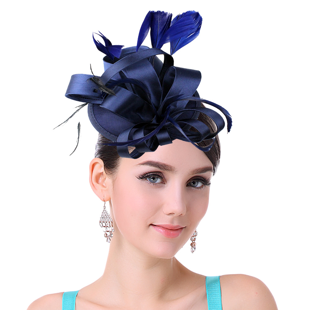 Chapeau Fascinateur avec pince pour femme, Phillbox, Plume, Pince à cheveux, Tri Derby, Cocktail Tea Party, Accessoires pour cheveux, Vêtements de sauna pour femme