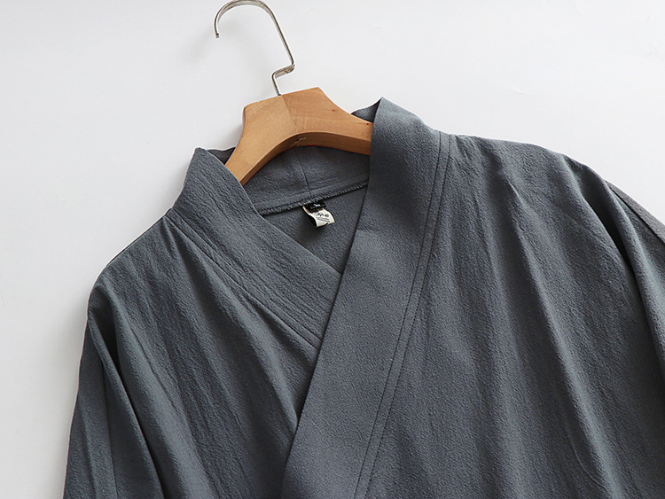 Kimono Cardigan de grande taille pour hommes, Yukata Haori, longue robe de bain, vêtements traditionnels japonais, Costume de samouraï ample en coton et lin