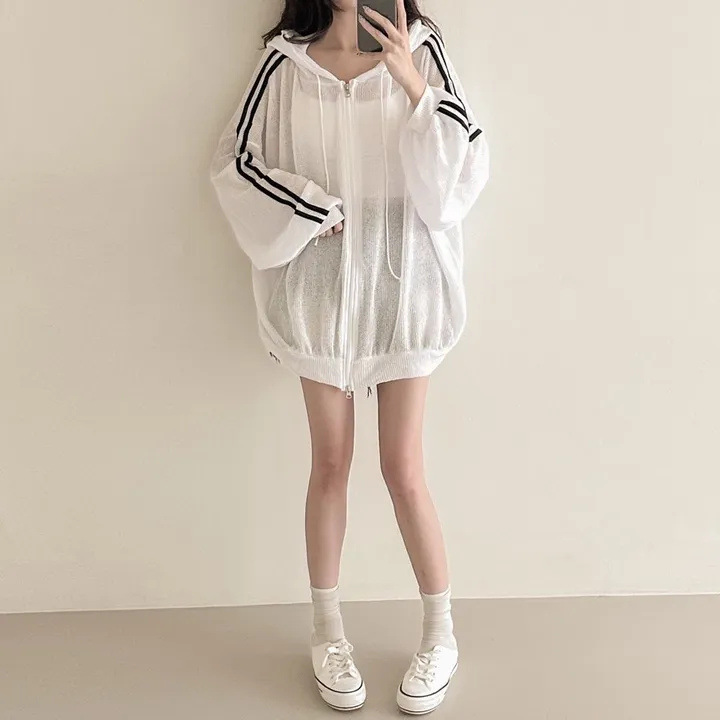 Femmes noir crème solaire vêtements rétro ample à manches longues mince lin veste mode vêtements d'extérieur pour femmes femme tricoté Cardigan 2025