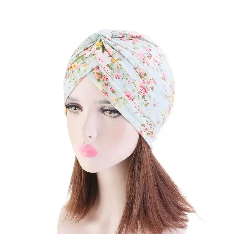 Turban indien femmes musulmanes Hijab imprimé fleuri chapeau Cancer chimio casquette islamique perte de cheveux couverture Bonnet Bonnet tête écharpe plissée
