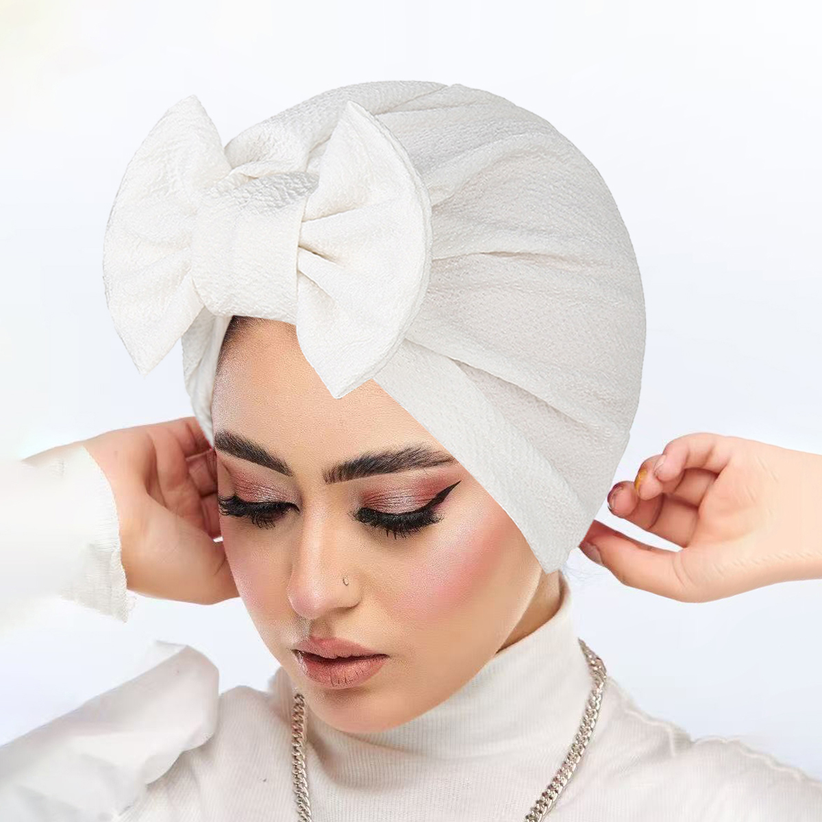 Nouveau femmes nœud noué Turban indien chapeau musulman Hijab Bonnet perte de cheveux foulard chimio casquette chapeaux Bandanas Turbante Mujer