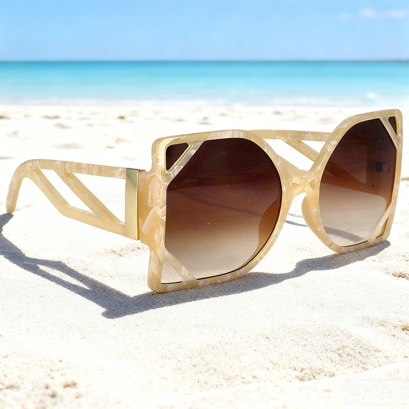 Lunettes de soleil Vintage à grande monture pour femmes, carrées de marque, rétro surdimensionnées, lunettes de soleil polygone ﻿ ﻿