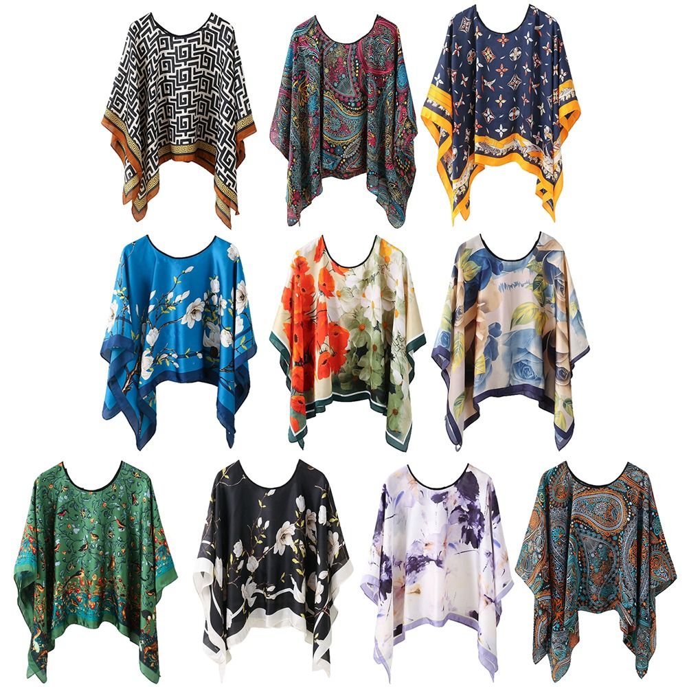 Châle en mousseline de soie imprimé pour femmes, nouvelle mode, différents Styles, Cape de plage fine, Cardigan