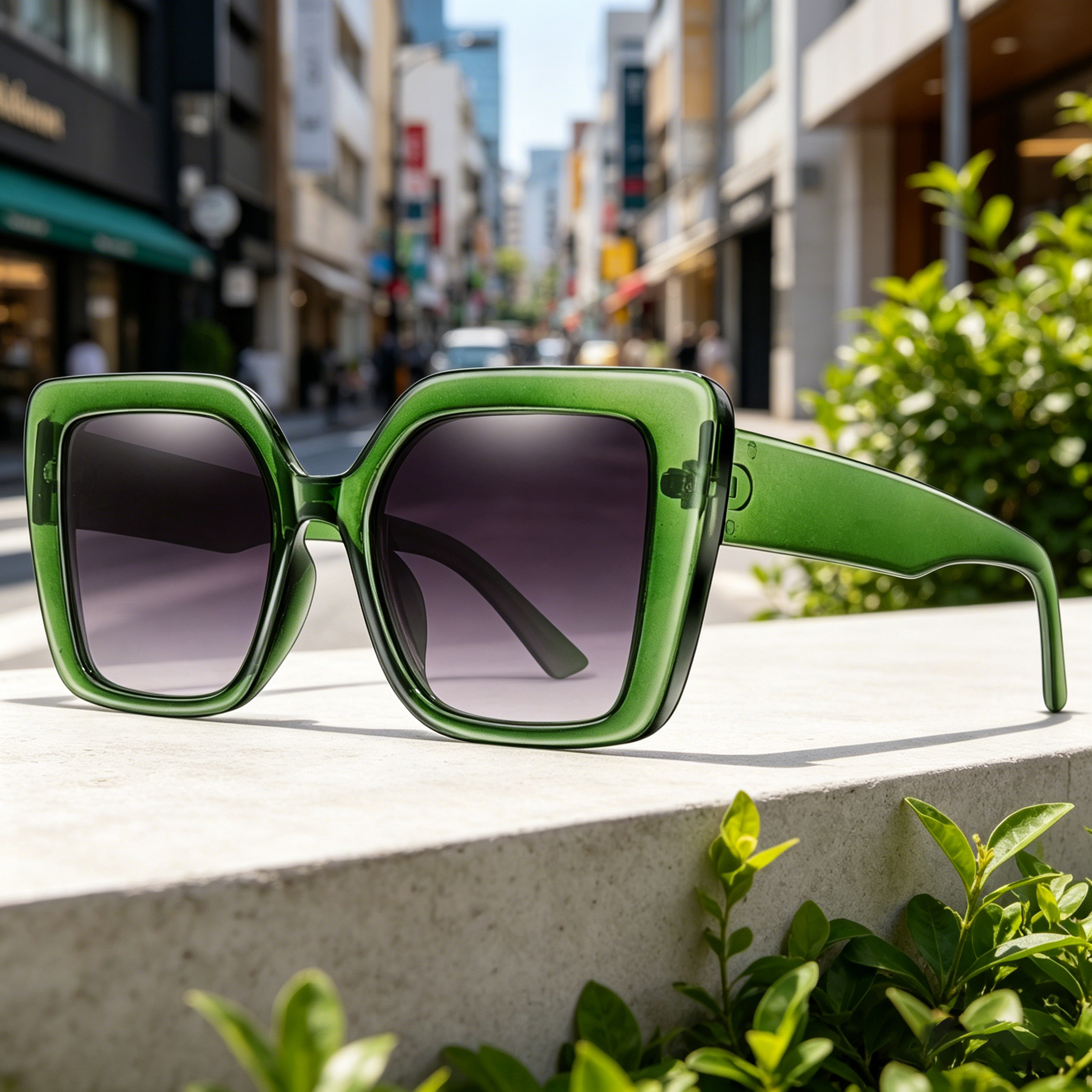 Lunettes de soleil tendance pour femmes, monture carrée à grandes lentilles, adaptées à un usage quotidien, shopping, fêtes sur la plage, unisexe