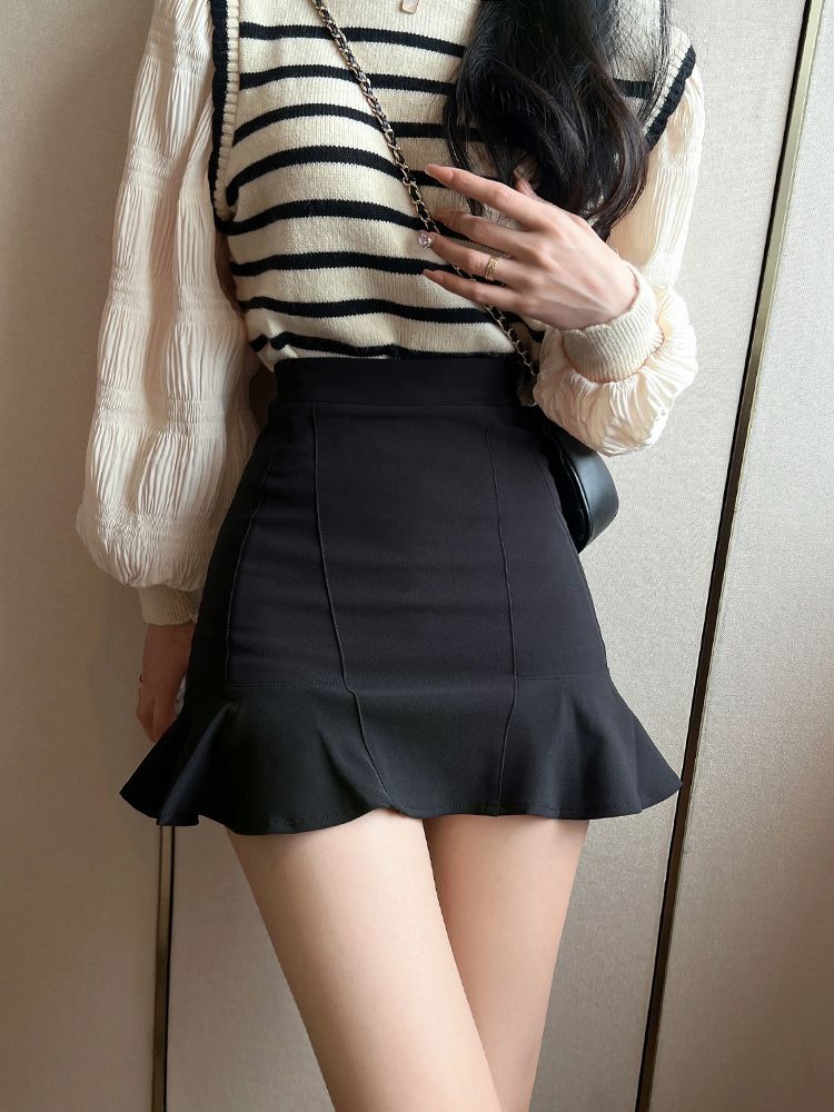 Jupe Coquette femme jupes serrées à volants enveloppement Sexy luxe élégant mode coréenne nouveau en 2025 tendance V Y2k Vintage modeste