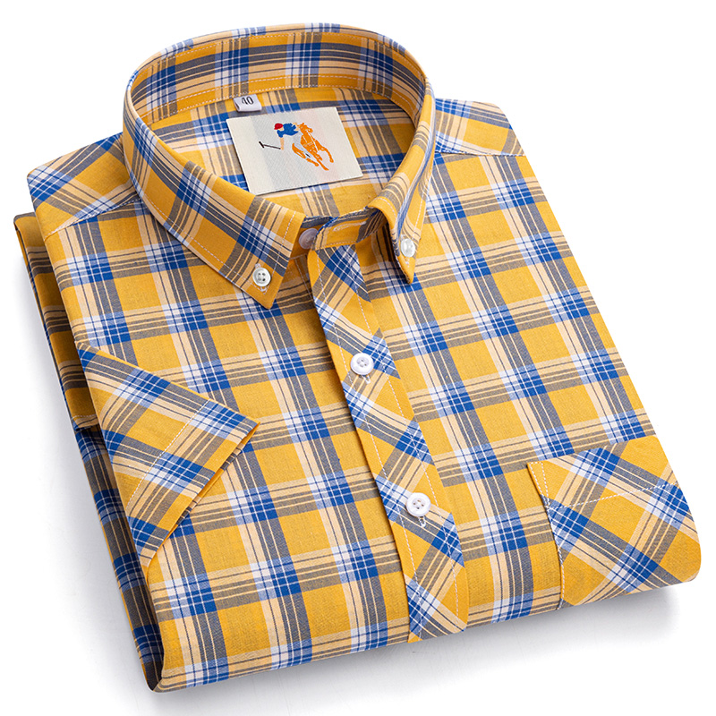 Chemises pour hommes grande taille 8XL 7XL, nouvelle mode, manches courtes, été, 100% coton, chemise à carreaux, décontractée, fine, douce, confortable, vêtements pour hommes