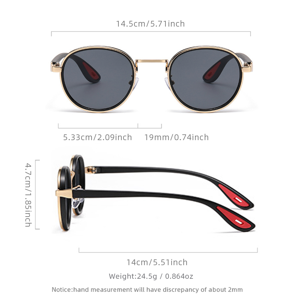 Lunettes de soleil rondes rétro pour hommes et femmes, monture en métal vintage, lunettes de soleil tendance, protection UV400, lunettes de conduite