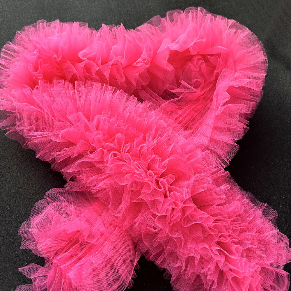 Tissu créatif en dentelle et Tulle plissé multicouche, couture pour jupe à bulles, robe de soirée, voile de mariée, bord à volants, matériel de vêtements pour filles