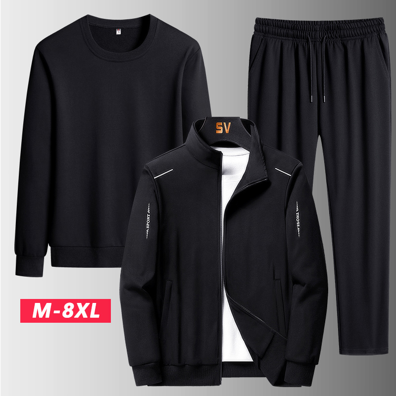 Ensemble décontracté pour homme, veste + pantalon + sweat-shirt, ensemble 3 pièces pour homme, survêtements pour homme, vêtements de sport grande taille, ensembles pour homme printemps automne