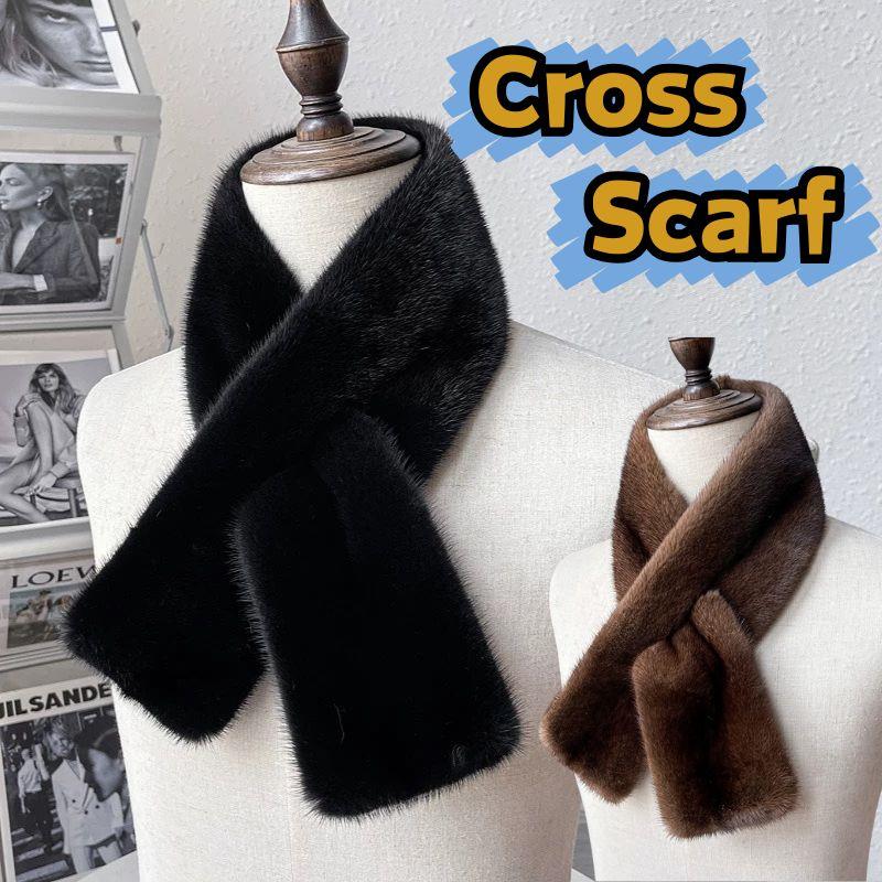 Femmes coréennes hiver chaud épaissir col croisé écharpe Imitation fausse fourrure de lapin écharpe solide fourrure cou plus chaud résistant au froid foulards