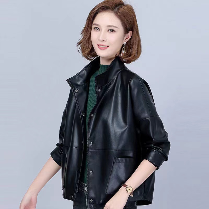 Veste courte en cuir PU pour femme, manteau en peau de mouton, vêtements d'extérieur coréens, haute qualité, printemps, automne, nouveau, 2024