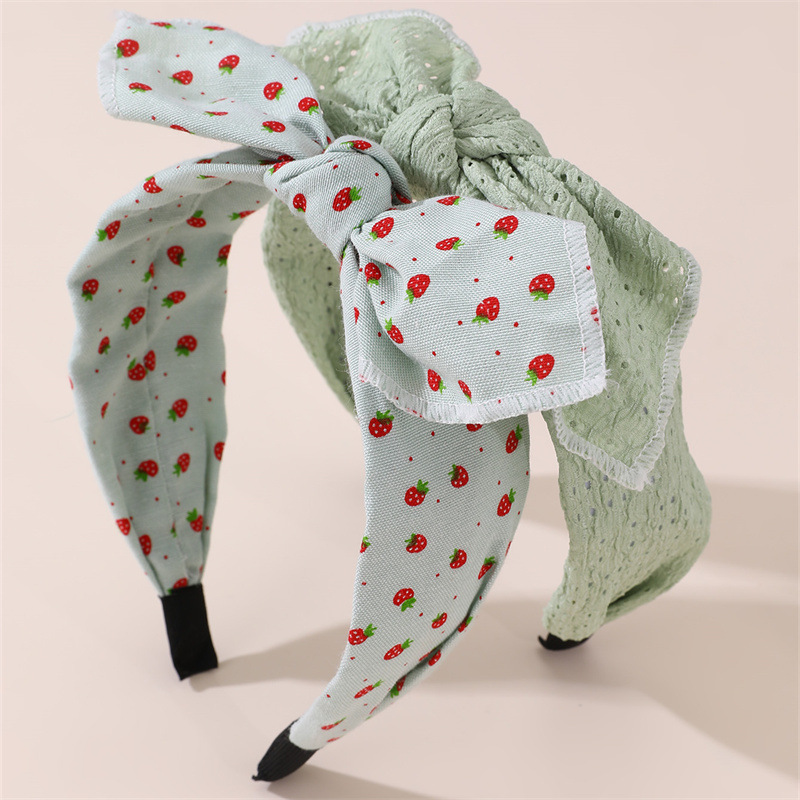 Lot de 2 bandeaux pour cheveux avec oreilles de lapin – Design minimaliste avec nœud et tissu à pois pour un style mignon et sans effort.