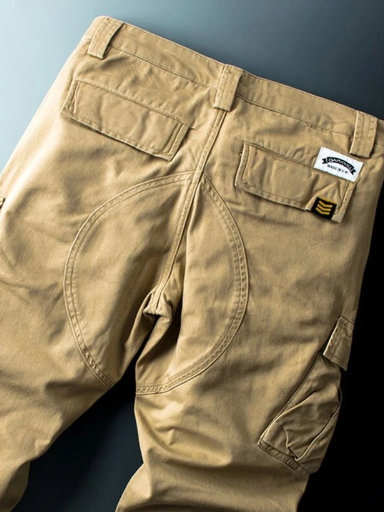 Pantalon de randonnée kaki homme Cargo pantalon pour hommes multi-poches Multi poche extérieur droit esthétique coupe régulière concepteur ample
