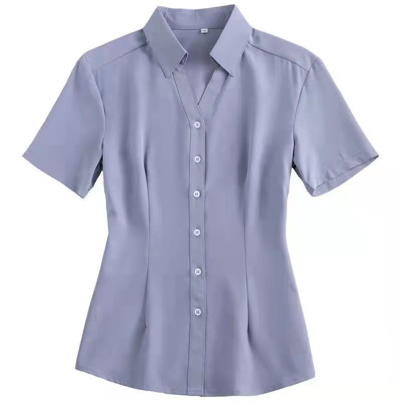 Chemisier Élégant et Tendance pour Femme : Nouvelle Collection Été, Manches Courtes, Boutons, Coupe Slim, Style Vintage et Basique