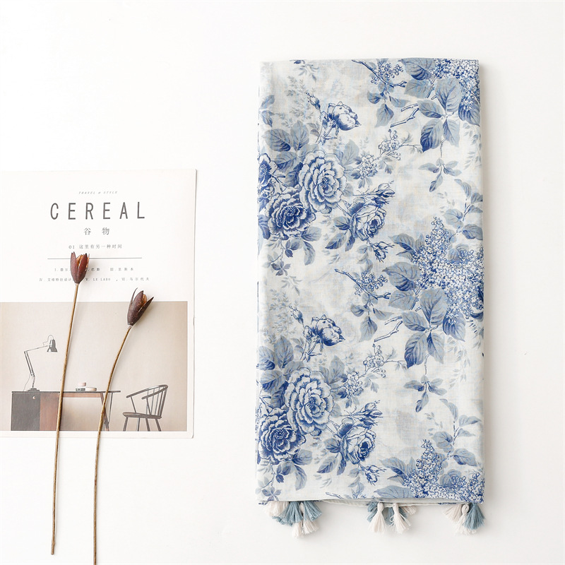Écharpe en coton de marque de luxe pour femme, grand châle design, hijab, foulards à pampilles imprimées, étole de plage pour femme, foulard silencieux, nouveau