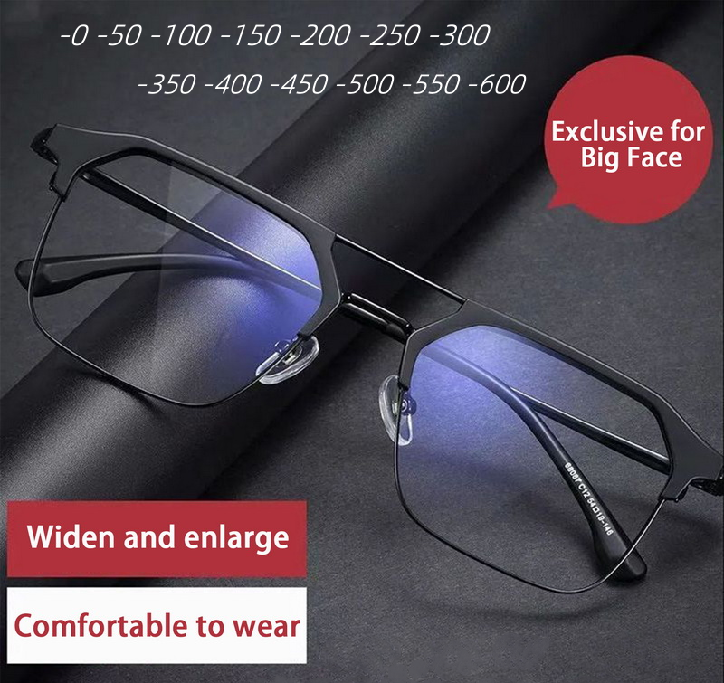 Lunettes de myopie de marque de luxe, monture carrée noire, anti-lumière bleue, pour femmes et hommes, lunettes de vue unisexes, dioptries de 0 à -4.0