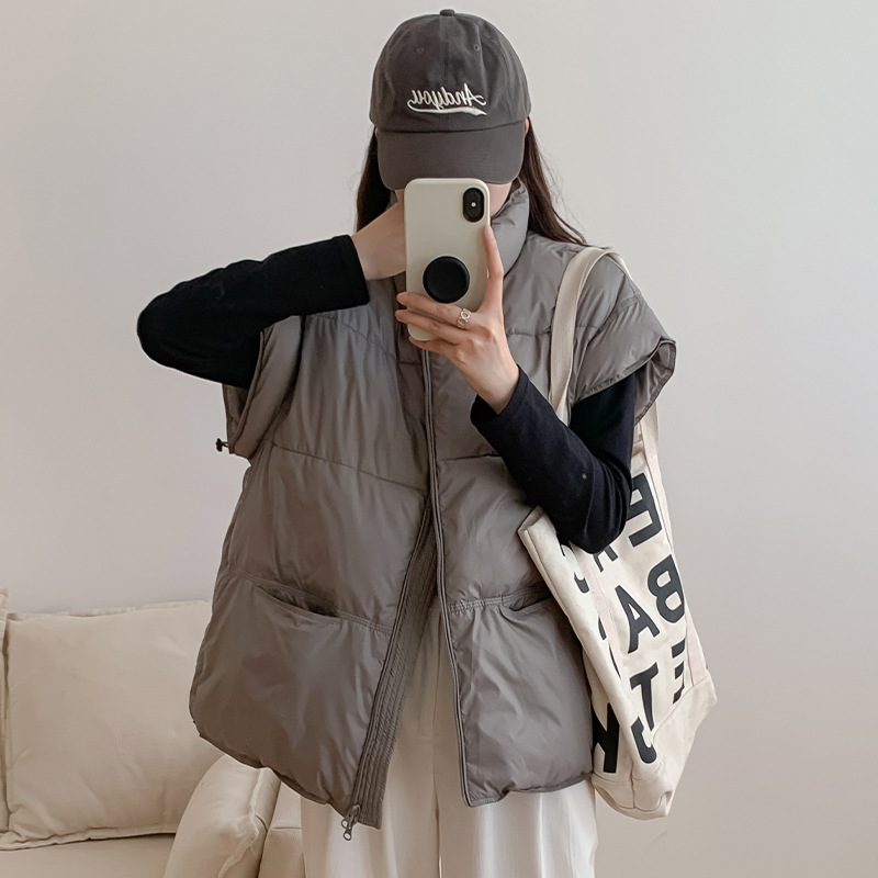 2025 automne hiver mode simplicité confortable femmes coton gilet tempérament polyvalent dames vers le bas coton gilet vestes