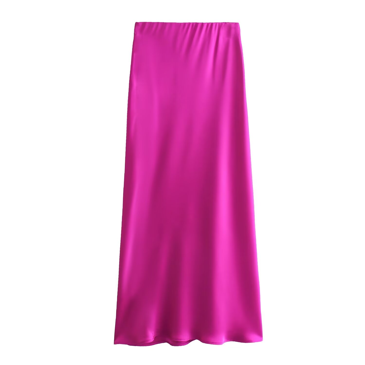 Jupe mi-longue élégante en Satin de soie pour femmes, nouvelle mode de Style européen et américain, Texture taille haute, Style de rue, 2024