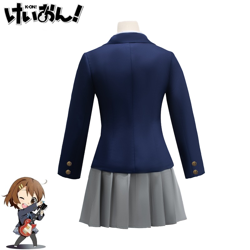 Costume de cosplay K-ON Hirasawa Yui, uniforme scolaire japonais pour filles, robe JK, manteau, tenue de carnaval Kawaii pour femmes, Halloween