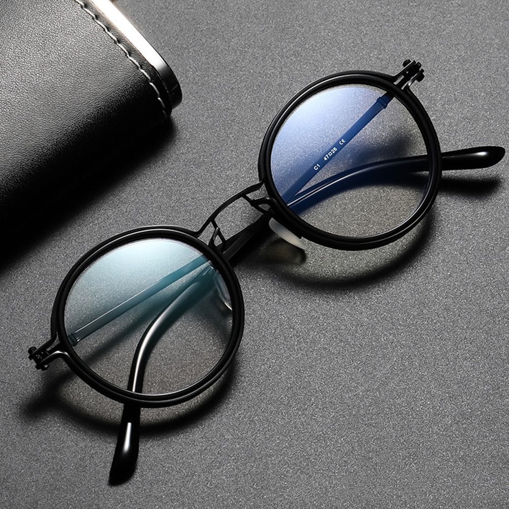 Lunettes rondes en métal anti-lumière bleue pour hommes et femmes, lunettes d'ordinateur classiques, lunettes respirantes transparentes, montures